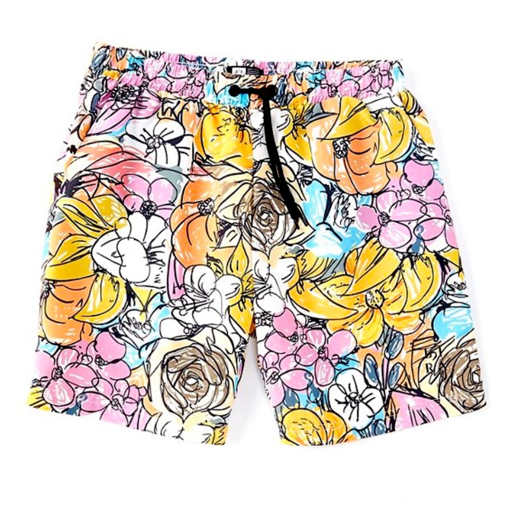 Lira Clothing: Irdell 18" Outseam Tropical-Floral Volley Shorts - Picture 4 of 11